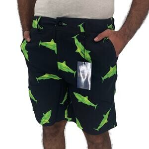 NATIVE OUTFITTERS Passport Shorts Size 30 NEW $68 Black Green Sharks Water Boat